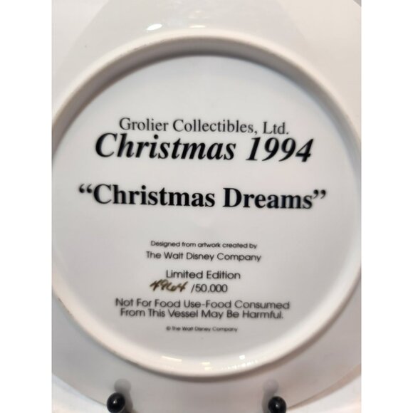 Grolier Disney Snow White And The Seven Dwarfs 1994 Christmas Dreams  LTD Plate - Picture 3 of 6